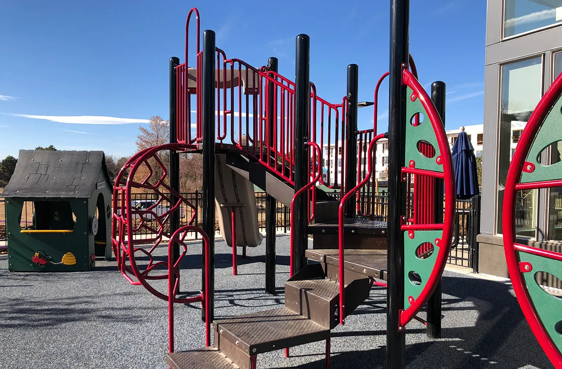 Playground steps to slide at Boulevard One Residences